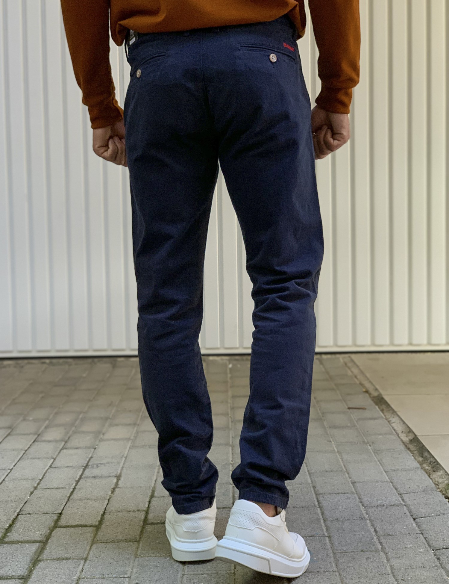 US Grand Polo ανδρικό navy blue υφασμάτινο Chinos παντελόνι US200B φωτογραφία